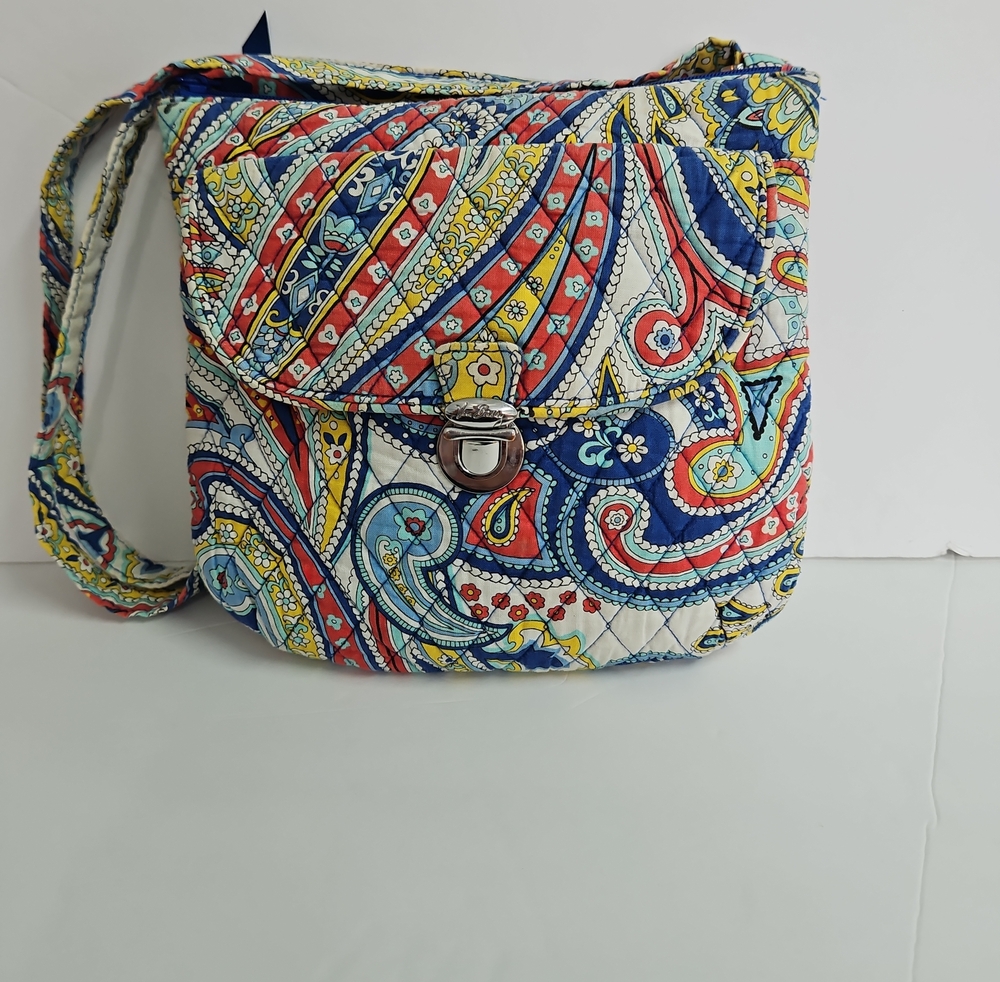 Vera Bradley Quilted Paisley Crossbody in Red, Blue, Yellow
